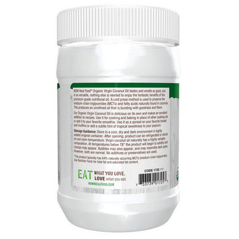 Now Foods, Organic Virgin Coconut Oil, 12 oz Now Foods