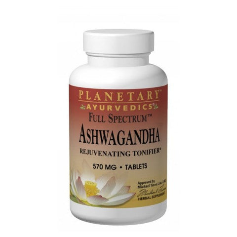 Planetary Ayurvedics, Ashwagandha  Full Spectrum, 570 mg, 60 tabs Planetary Ayurvedics