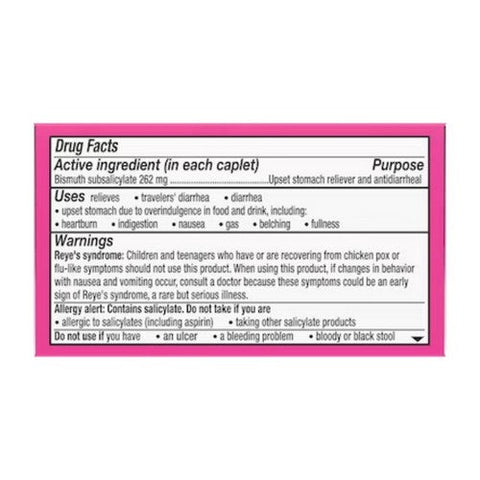 Pepto-Bismol, Bismuth Subsalicylate, 24 Caplets Pepto-Bismol