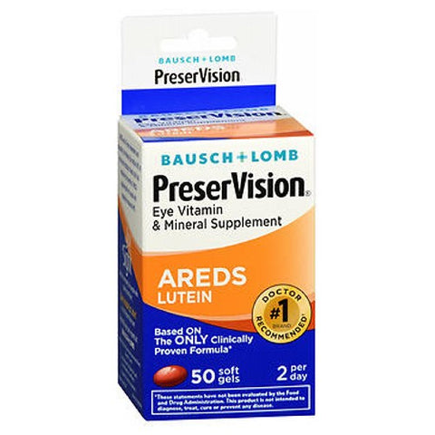 Bausch + Lomb, Bausch And Lomb Preservision Eye Vitamin And Mineral Supplements Lutein Softgels, 50 sgels Bausch + Lomb