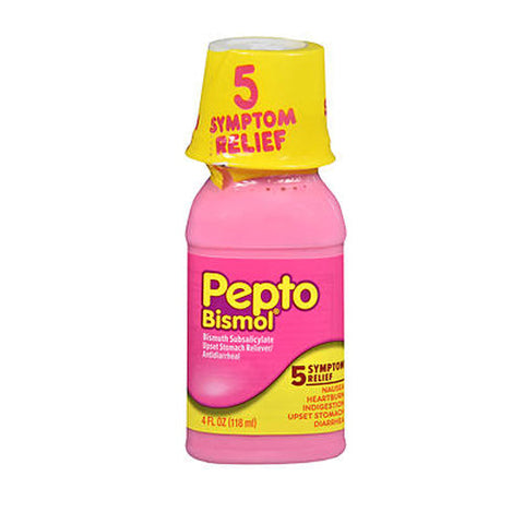Pepto-Bismol, Bismuth Subsalicylate Upset Stomach Reliever Antidiarrheal Liquid, 4 oz Pepto-Bismol