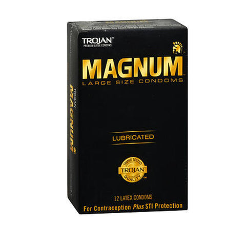 Magnum Lubricated Latex Condoms Box Of 12 by Trojan